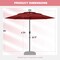 Costway 10 ft 3-tier Vented Patio Umbrella Large Market Table Umbrella Outdoor Sun Shade Brown/Turquoise/Navy/Beige/Gray/Red/Black